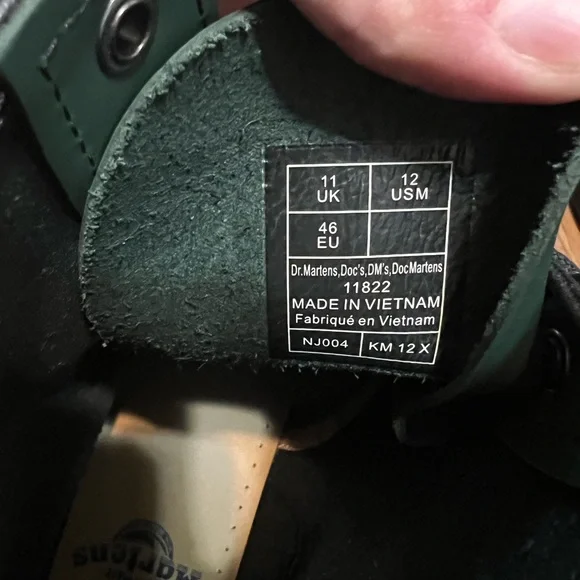 NWOB-Dr. Martens 1460 Smooth Leather Lace Up Boots Mens Green 11822207 Size 12 - Picture 6 of 7